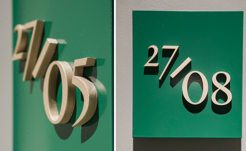 Sophisticated individually laser cut lettering, signage for the Wardian in London