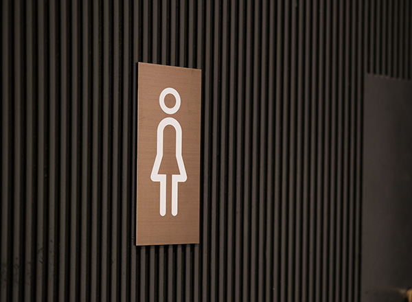 Bronze finsih toilet sign